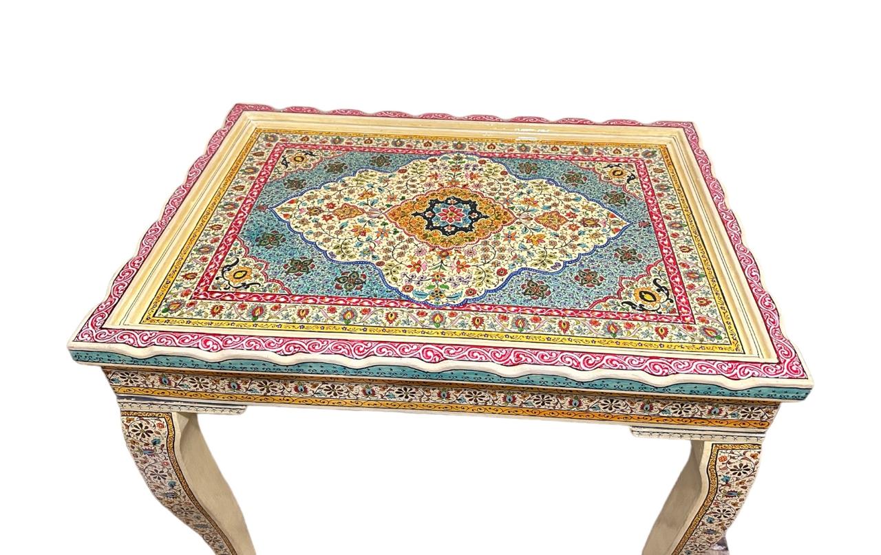 Paper Mache Vintage Table, Antique Papier Mache Home Decorative from Kashmir